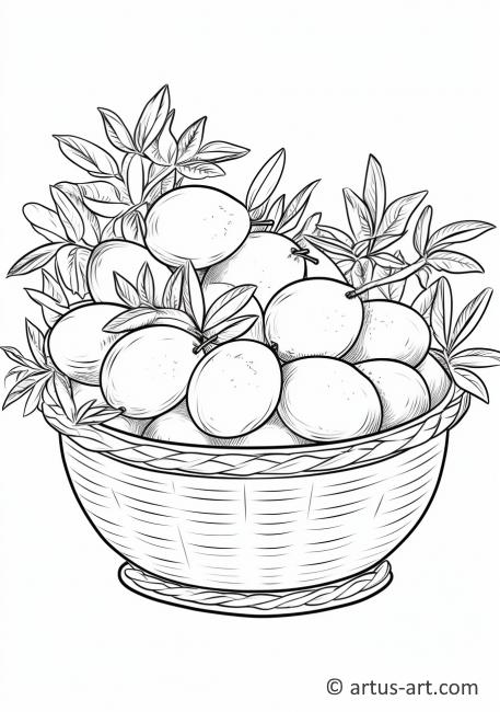 Página para colorear de cesta de kumquat
